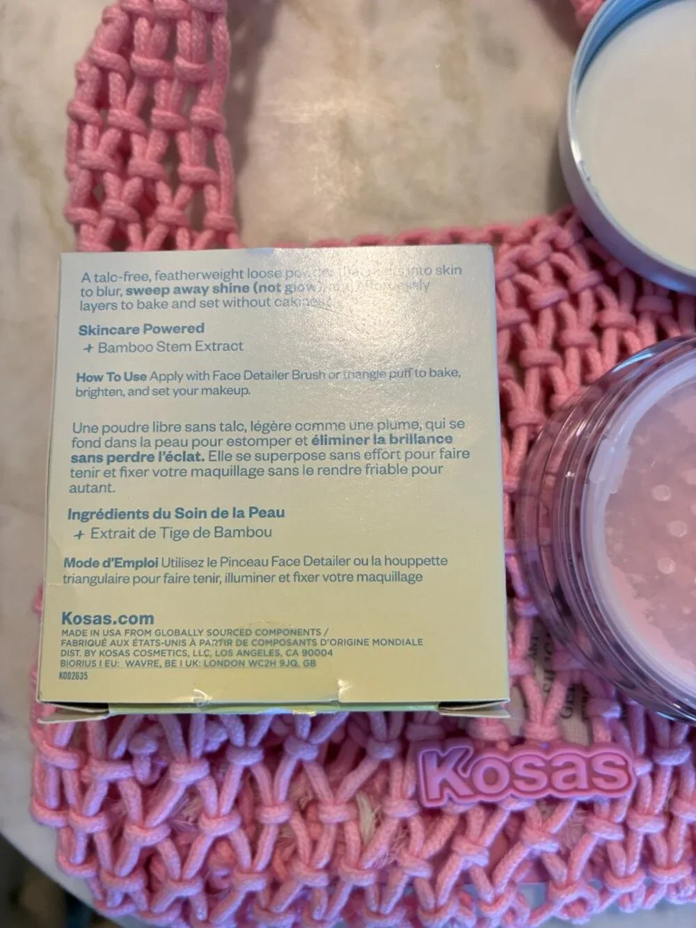 Kosas Cloud Set Translucent Candy Rose Ultra Transparent Powder w/ Bag NEW